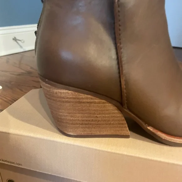 Kork-Ease Brown Ankle Booties with Wedge Heel - Picture 3 of 6